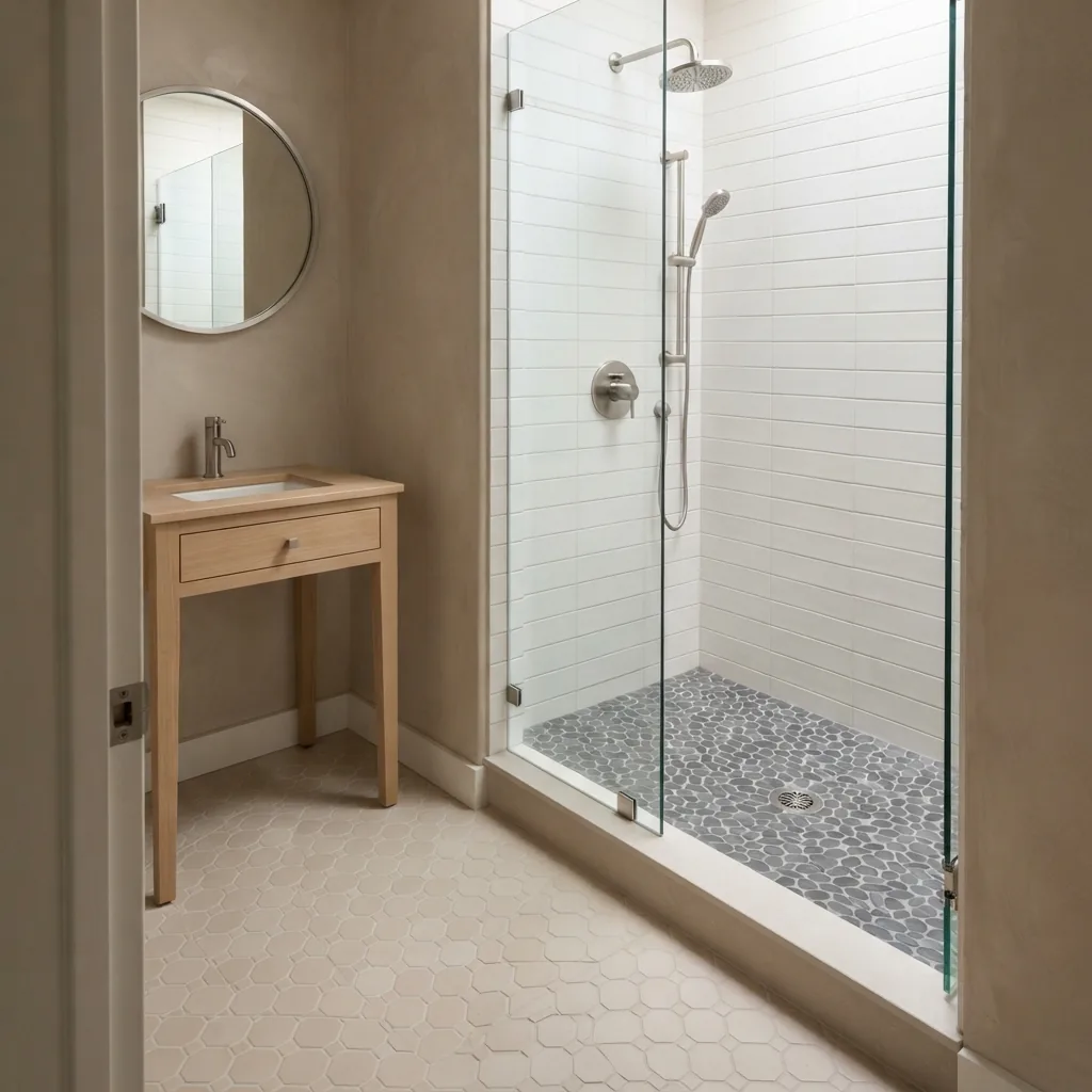 Mosaic & Pebble Tile Flooring