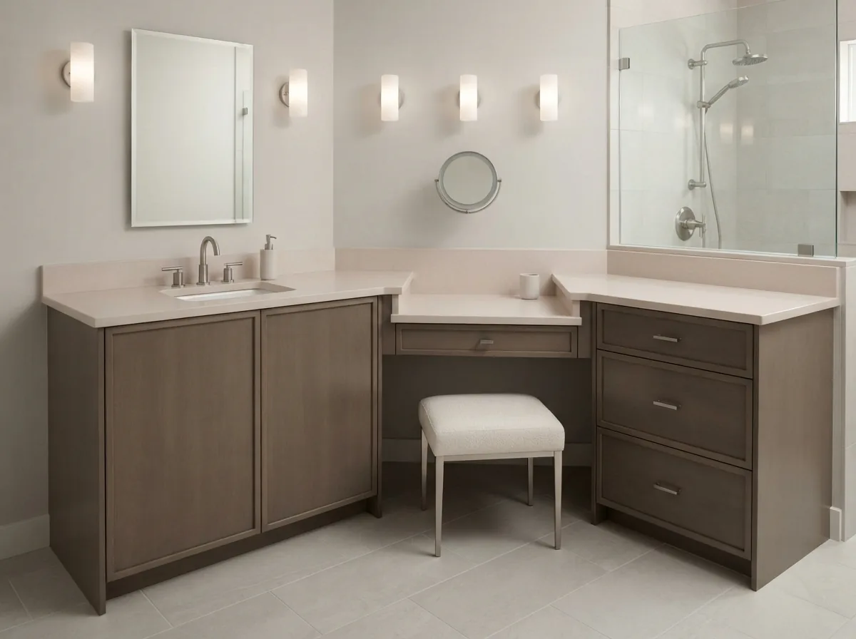 Makeup Vanity with Knee Drawer