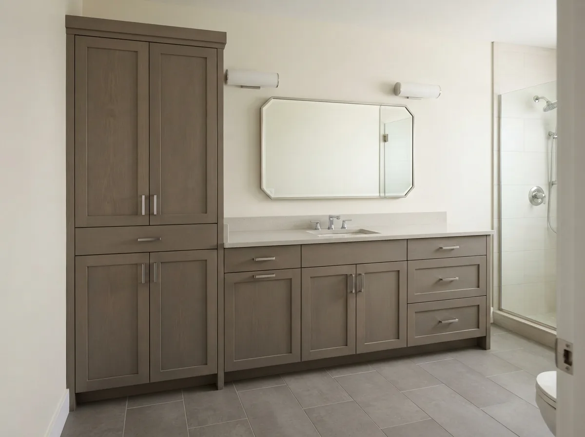Vanity with Linen Pantry Cabinet